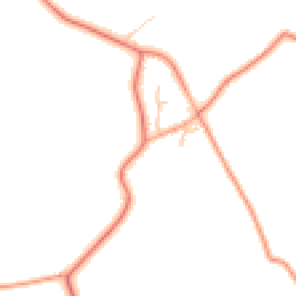 Daytime road noise heatmap for TF9 3TD