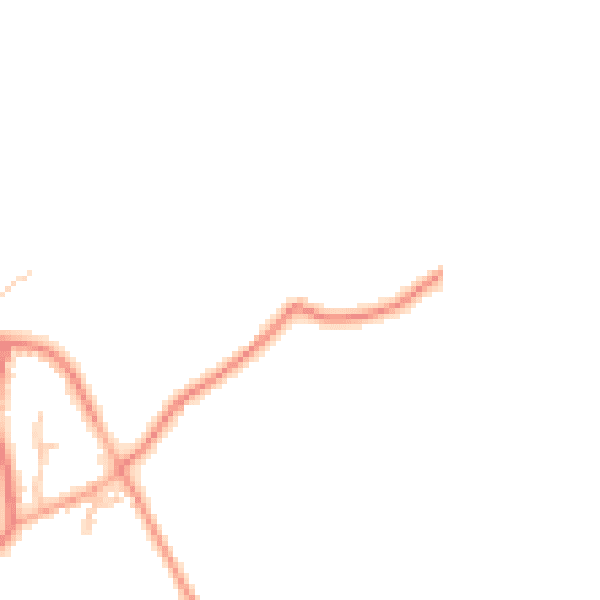 Daytime road noise heatmap for TF9 3TJ