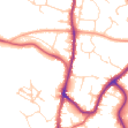 Daytime road noise heatmap for TN10 3AB