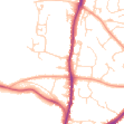 Daytime road noise heatmap for TN10 3EB