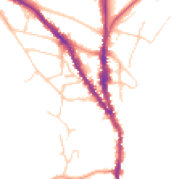 Daytime road noise heatmap for TN13 1AR