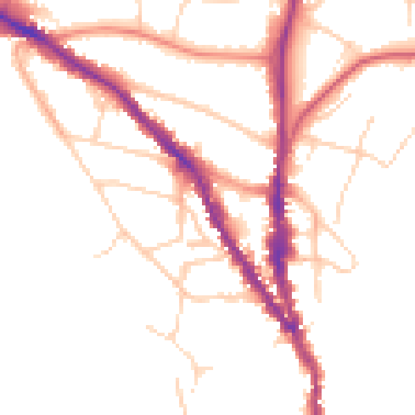 Daytime road noise heatmap for TN13 1AX
