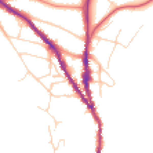 Daytime road noise heatmap for TN13 1DB