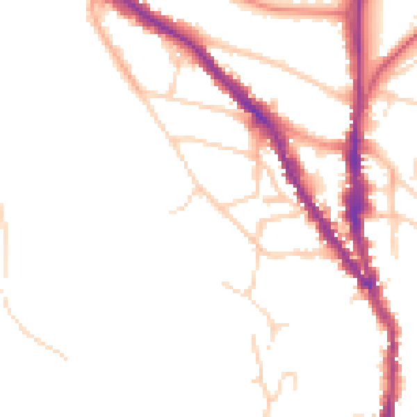 Daytime road noise heatmap for TN13 1DR