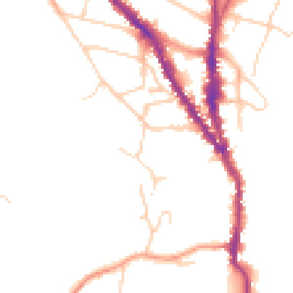 Daytime road noise heatmap for TN13 1EE
