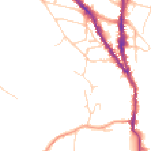 Daytime road noise heatmap for TN13 1EF