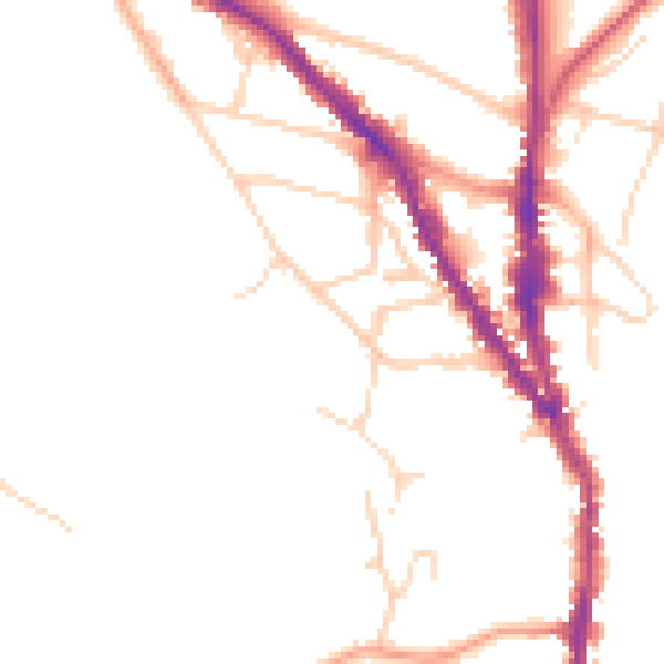 Daytime road noise heatmap for TN13 1EQ