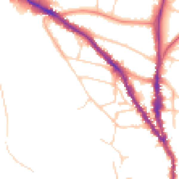 Daytime road noise heatmap for TN13 1ER