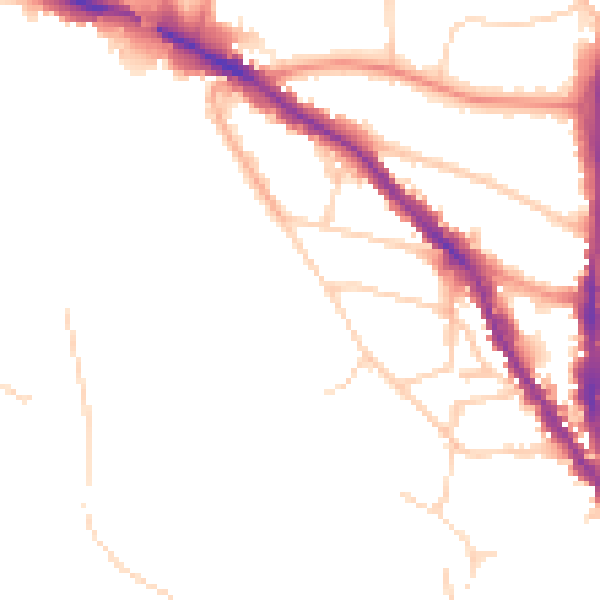 Daytime road noise heatmap for TN13 1EU