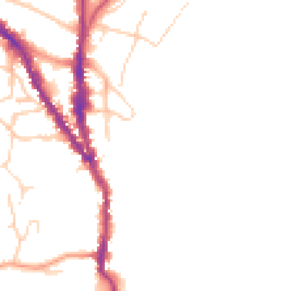Daytime road noise heatmap for TN13 1JJ
