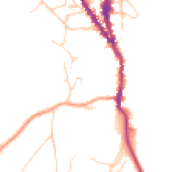 Daytime road noise heatmap for TN13 1PD