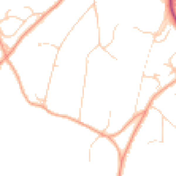 Daytime road noise heatmap for TN13 1PS