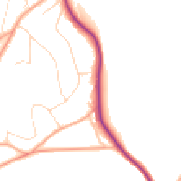 Daytime road noise heatmap for TN13 1RF