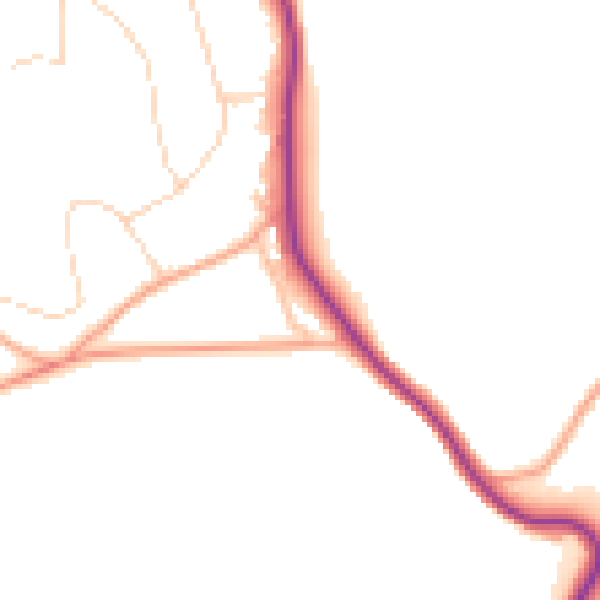 Daytime road noise heatmap for TN13 1TD