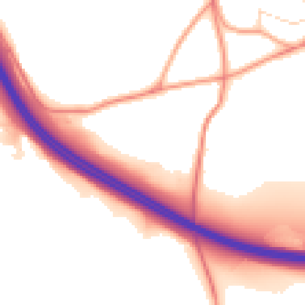 Daytime road noise heatmap for TN13 1TP