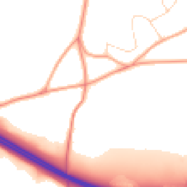 Daytime road noise heatmap for TN13 1TR