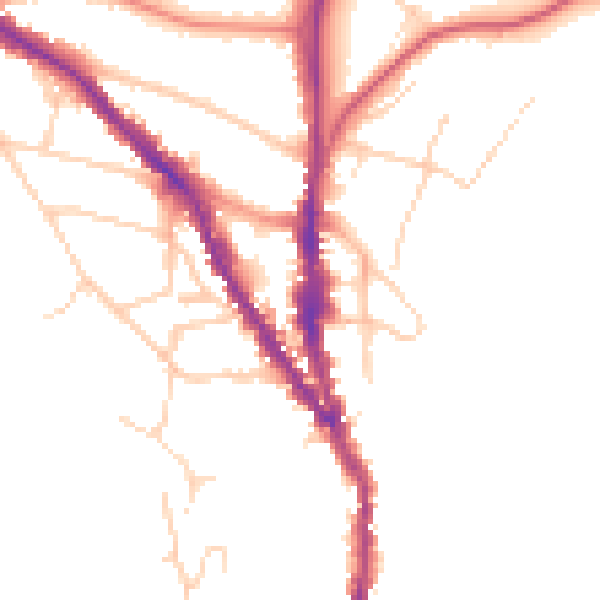 Daytime road noise heatmap for TN13 1UP