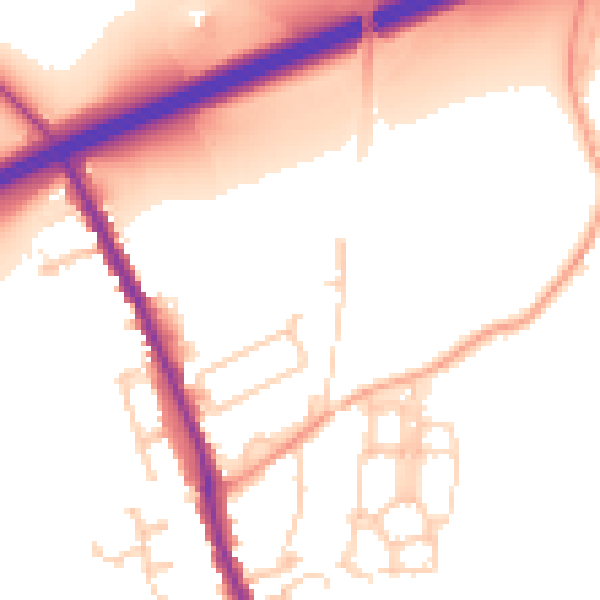Daytime road noise heatmap for TN13 2AF