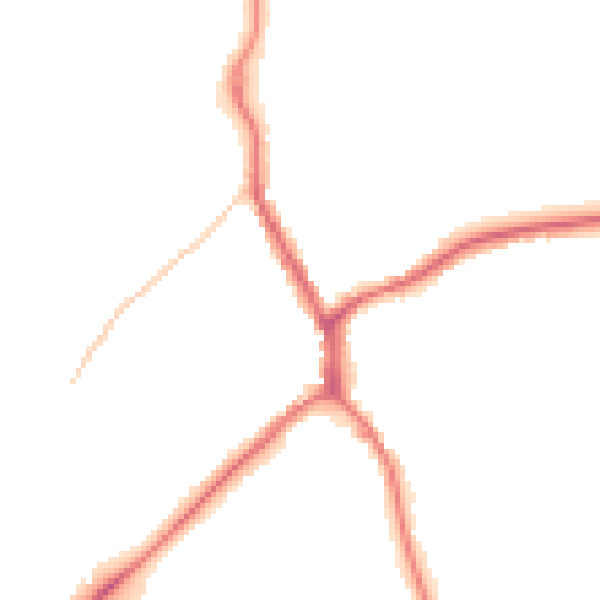 Night-time road noise heatmap for TN13 2DB