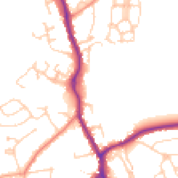 Daytime road noise heatmap for TN13 2DN