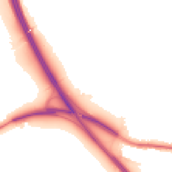 Night-time road noise heatmap for TN13 2HZ