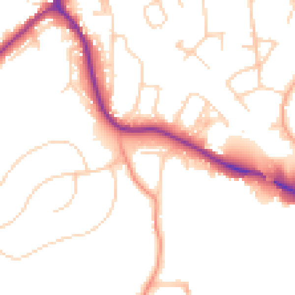 Daytime road noise heatmap for TN13 2JL