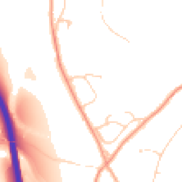 Daytime road noise heatmap for TN13 2NH