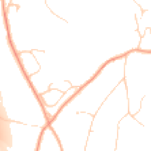 Daytime road noise heatmap for TN13 2NT
