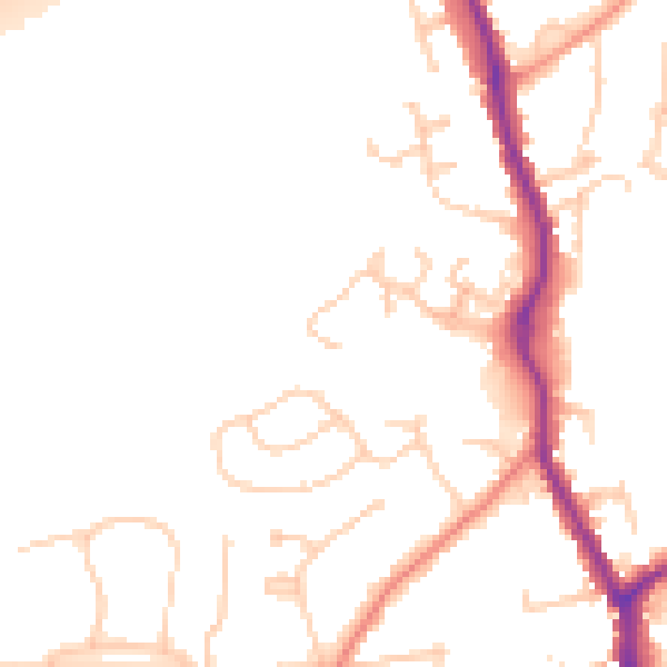 Daytime road noise heatmap for TN13 2QY