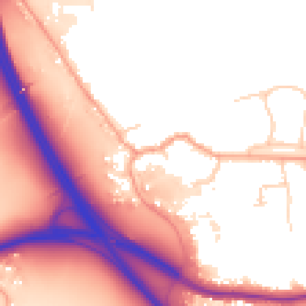Daytime road noise heatmap for TN13 2RP