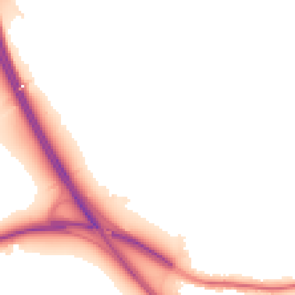 Night-time road noise heatmap for TN13 2RP