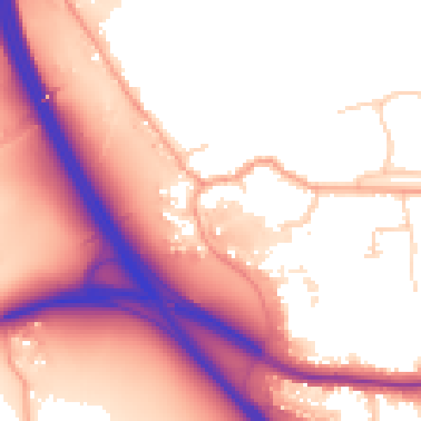 Daytime road noise heatmap for TN13 2RT