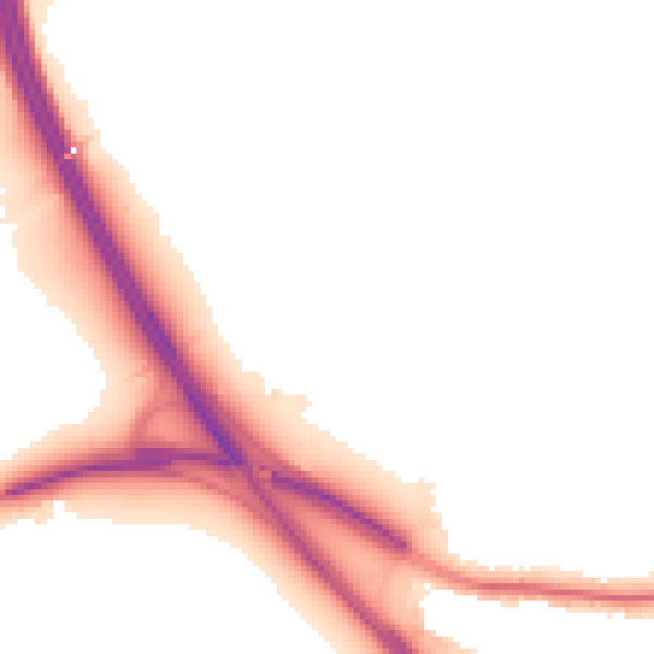 Night-time road noise heatmap for TN13 2RT