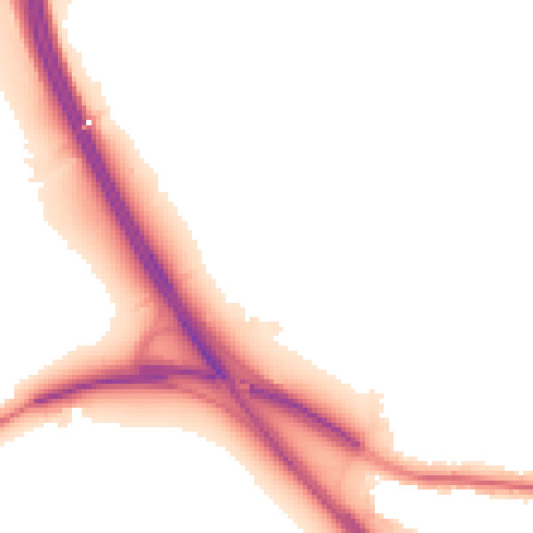 Night-time road noise heatmap for TN13 2RU