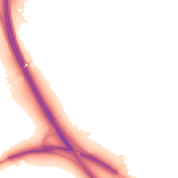 Night-time road noise heatmap for TN13 2RX