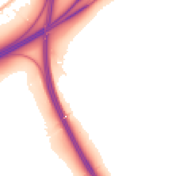 Night-time road noise heatmap for TN13 2SA