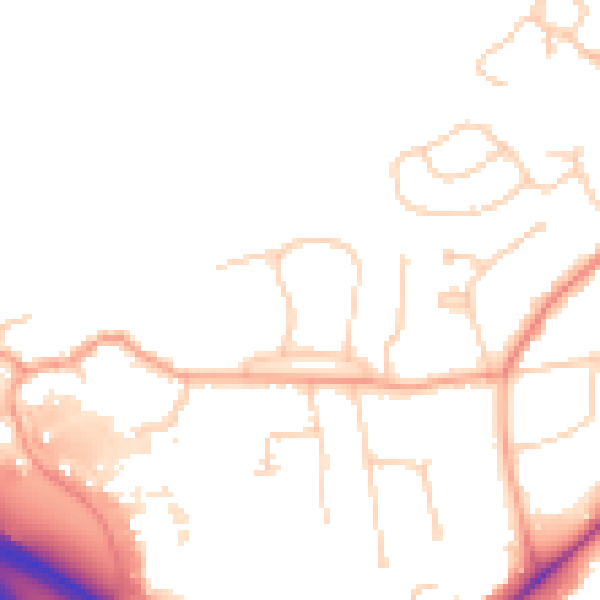 Daytime road noise heatmap for TN13 2SL