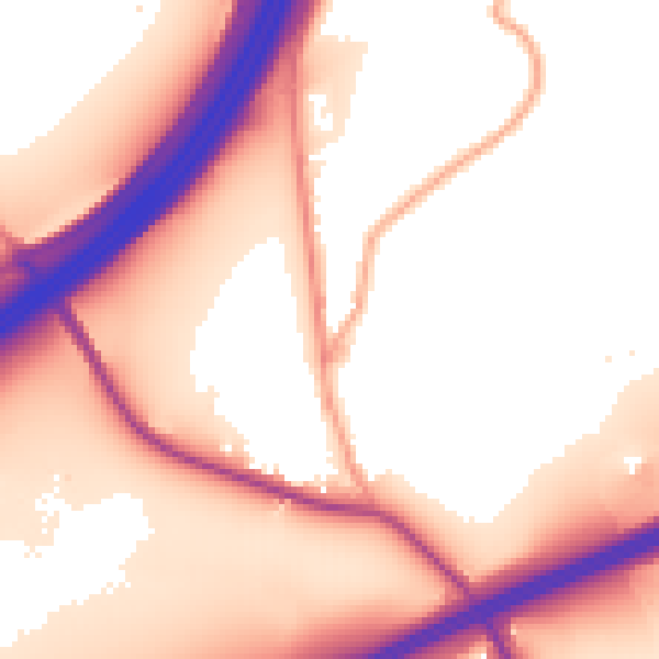 Daytime road noise heatmap for TN13 2TF