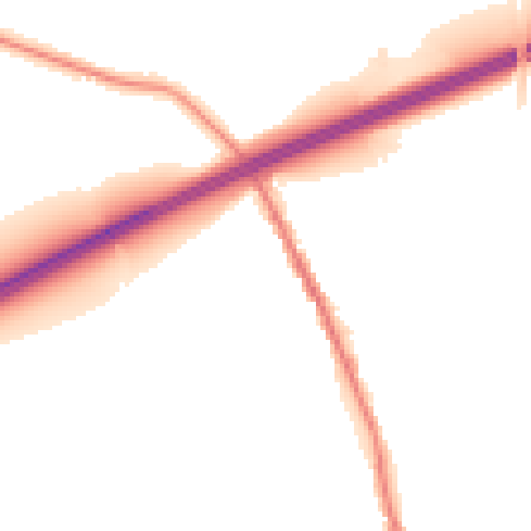 Night-time road noise heatmap for TN13 2TN