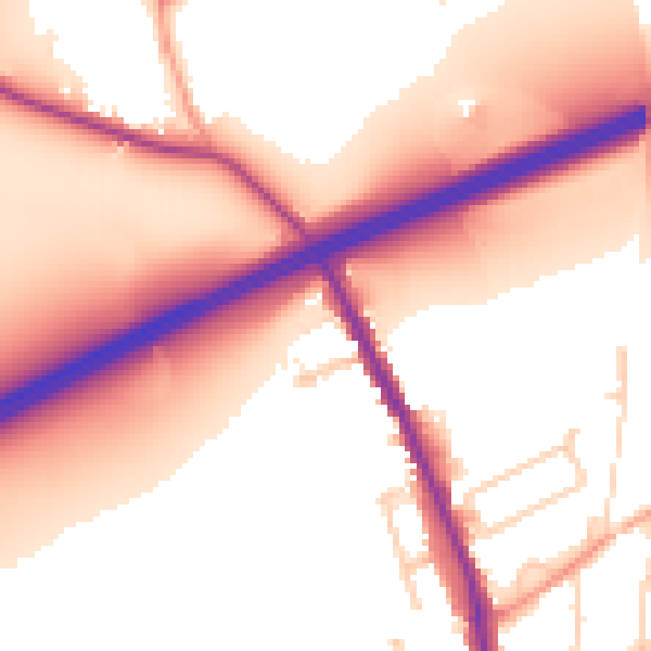 Daytime road noise heatmap for TN13 2TP