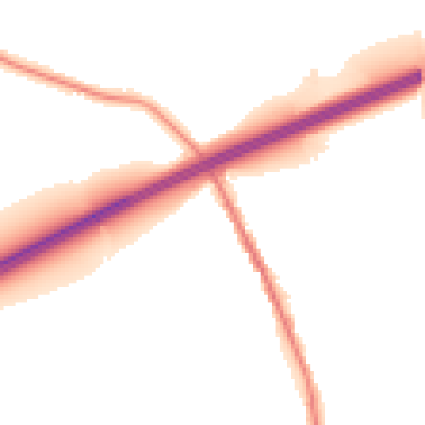 Night-time road noise heatmap for TN13 2TP