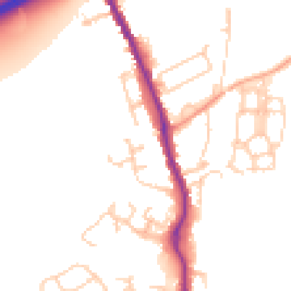 Daytime road noise heatmap for TN13 2TY