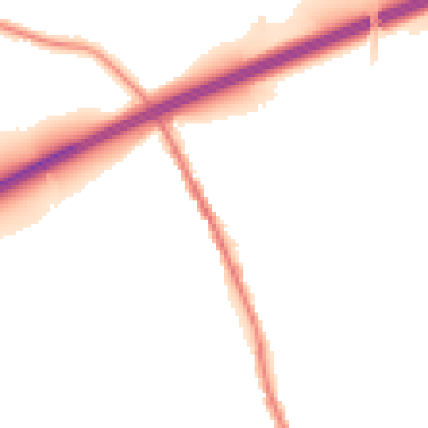Night-time road noise heatmap for TN13 2UR