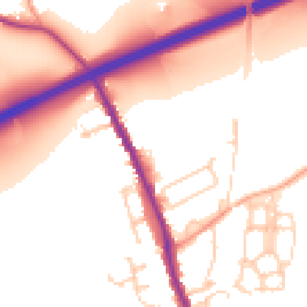 Daytime road noise heatmap for TN13 2US