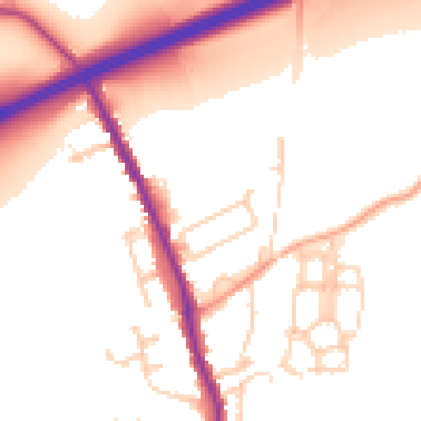 Daytime road noise heatmap for TN13 2UU