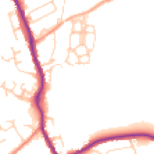 Daytime road noise heatmap for TN13 2XP