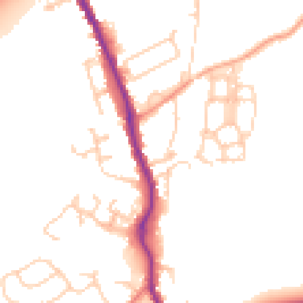 Daytime road noise heatmap for TN13 2XT