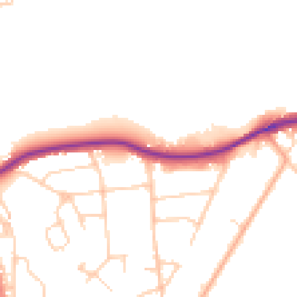 Daytime road noise heatmap for TN13 3DF