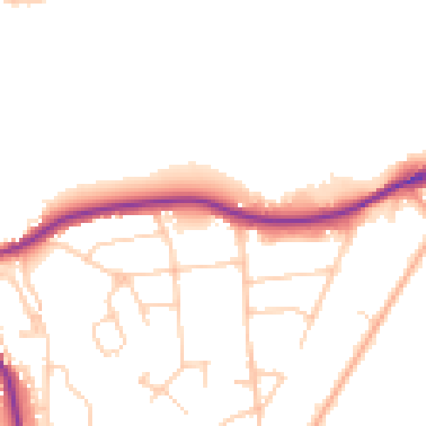 Daytime road noise heatmap for TN13 3DL