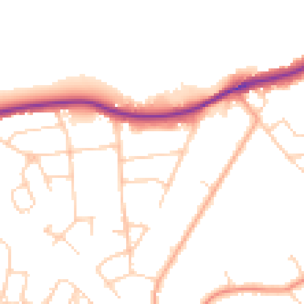 Daytime road noise heatmap for TN13 3HP